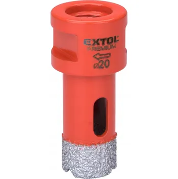Vrták Diamantová vykružovací korunka Extol Premium (8801866), průměr 20 mm, závit M14