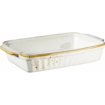 Mäser Zapékací mísa Pintar White hnědé tečky 30 x 18,6 cm, hnědá