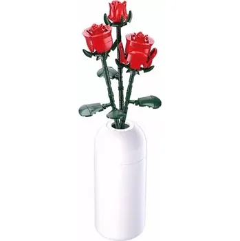 Stavebnice Sluban Sluban B1101-04 Červená růže ve váze