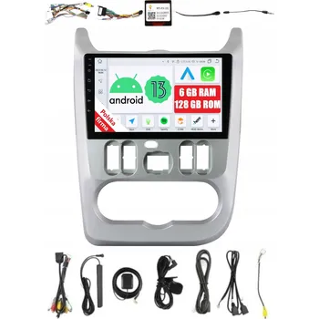 Autorádio 2DIN AUTORÁDIO S NAVIGACÍ ANDROID PRO DACIA LOGAN I A SANDERO I, 6 GB RAM, CARPLAY, DSP, LTE