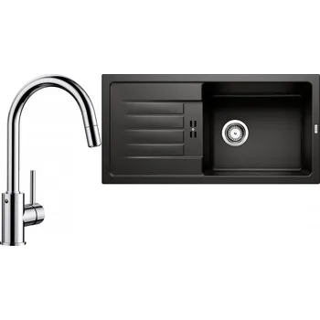 Granitový dřez Set RS Blanco Favum XL 6 S + Blanco Mida-S (antracit + chrom)