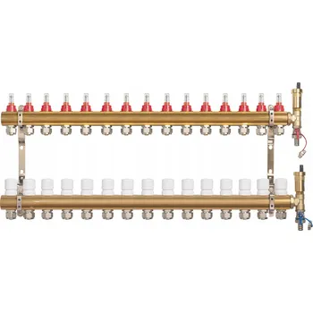 rozdělovač topení Rozdělovač pro podlahové topení 15 okruhů s odvzdušňovačem Afriso