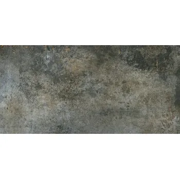 Dlažba EBS RUSTY METAL Coal Semipulido 60x120 cm | Luxusní rektifikovaná dlažba v designu oxidovaného kovu