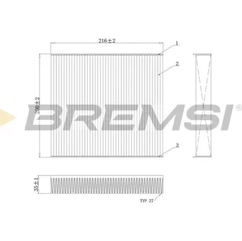 Kabinový filtr Filtr vzduchu v interiéru BREMSI FC0078C