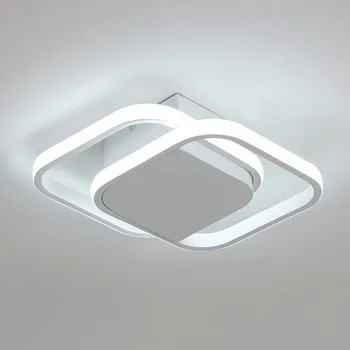 Moderní LED stropní svítidlo 24W dvojité čtverec hliníkové bílé