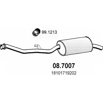Zadní díl výfuku Zadní tlumič výfuku ASSO 08.7007
