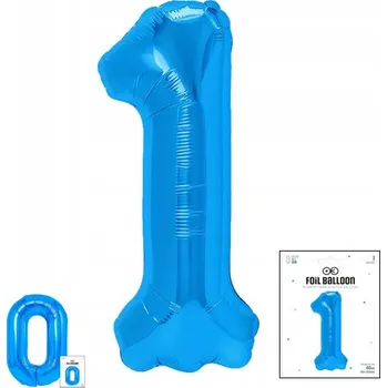 Balónek Fóliový balónek číslice 1 modrá na narozeninovou oslavu 40 cm