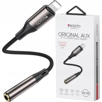 Audio kabel Yesido Audio Kabel YAU45 Lightning - 3,5mm Aux Samice, 30cm, ČERNÝ