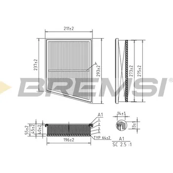 Vzduchový filtr Vzduchový filtr BREMSI FA1169