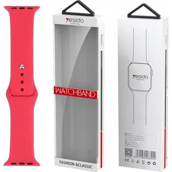 Řemínek na hodinky Yesido WB44 Silikonový Řemínek pro iWatch L 42/44/45 (97+140) #54 RŮŽOVĚ ČERVENÁ/CZE