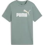 Dětské triko PUMA ESS 2 COLOR NO.1 LOGO TEE 685778_30 GREEN MOON 128