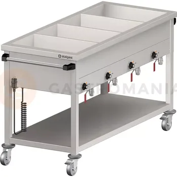 Výdejník vody Vodní lázeň se samostatnými komoromi pojízdná 2xGN1/1 1530x600x850 mm | STALGAST, 982276158