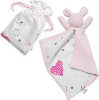 Kojenecký body Baby Nellys Mazlík, přítulníček Zajíček, froté + bavlna, I love Girl , růžová