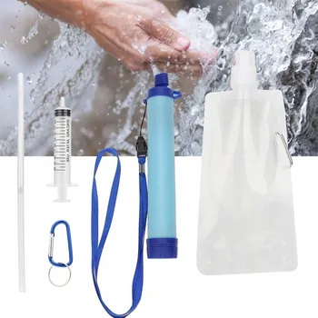 Bezpečnostní kamera Modrý přenosný čistič vody s filtrem do přírody