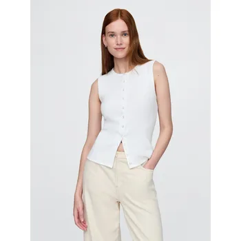 Dámská vesta GAP Žebrovaná kardiganová vesta - Dámské GAP bílá 3331698