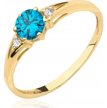 Prsten ZLATÝ PRSTÝNEK PRSTEN 585 S TYRKYSEM