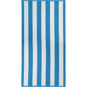 Plážová osuška KABANA, tyrkysově modré pruhy, froté, 90x170cm