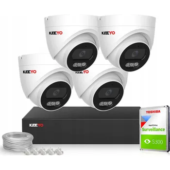 IP kamera Sada IP kamer KEEYO 4x LV-V-IP4M25DF-B 4 Mpx, PoE, IR 25 m, Audio