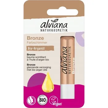 Péče o rty Alviana Přírodní balzám na rty s arganovým olejem, lesklý bronzový