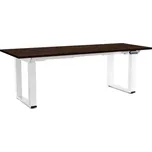 Výškově nastavitelný stůl OfficeTech Strong 200 x 80 cm, bílá podnož, wenge