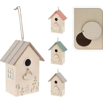 Hnízdní budka Budka pro ptáky, mix barev, poutko, dřevo