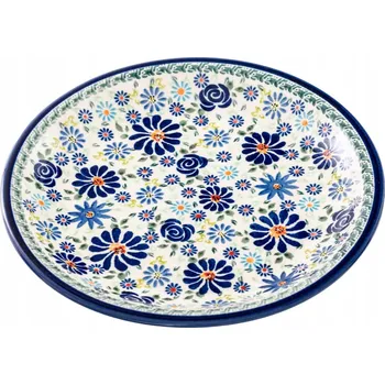 Talíř Jídelní talíř 1001, mělká keramika Bolesławiec 24 cm DU126