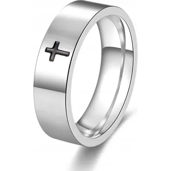 Prsten Prsten Pečetní prsten STŘÍBRNÝ Ocel Křížek 242