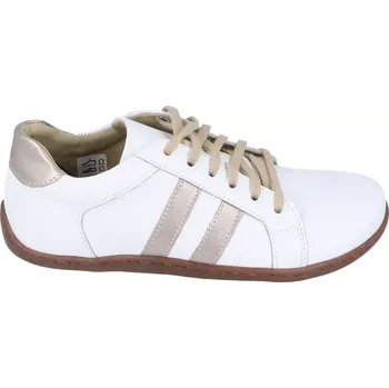 Dámské polobotky Barefoot kožené tenisky Mintaka - white/gold 41