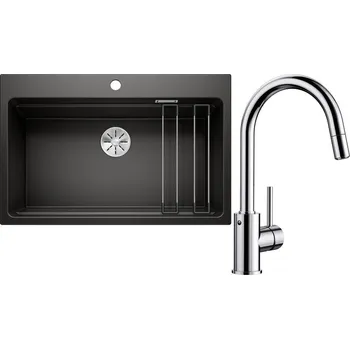 Granitový dřez Set RS Blanco Etagon 8+ Blanco Mida-S (antracit + chrom)