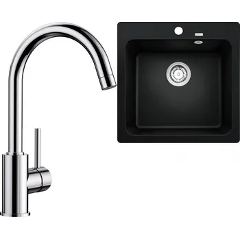 Granitový dřez Set RS Blanco Naya 5 + Blanco Mida (černá + chrom)