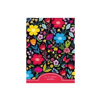 Zápisník Fresh LLC Zápisník A5 čistý 80 listů My floral červený