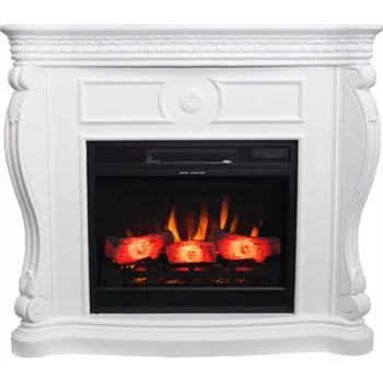 Stojící krb s topnou funkcí elektrický Aflamo bílý 2000 W 102 x 90 x 30 cm