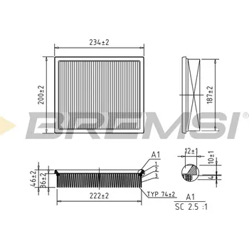 Vzduchový filtr Vzduchový filtr BREMSI FA1389
