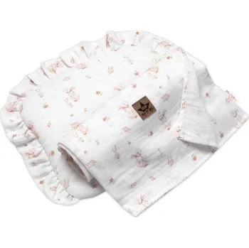 Baby Nellys Mušelínová sada GOOSE 30x35cm, 95x95cm, 2D letní,bílá, Husičky