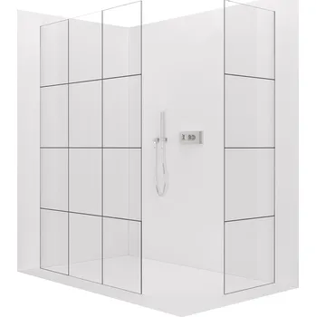CERANO - Sprchová zástěna Walk-in Crystal T L/P - 8 mm - bezvzpěrový systém - chrom, industriální sklo - 130x120x200 cm
