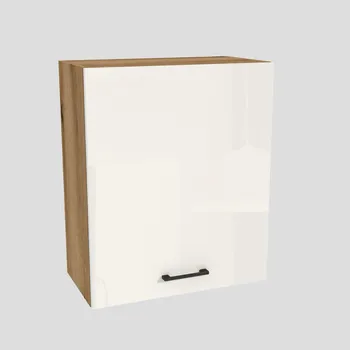 Kuchyňská skříňka Horní kuchyňská skříňka 60/72 CAPRI korpus Dub Evoke, dvířka Bílý Akryl Lesk