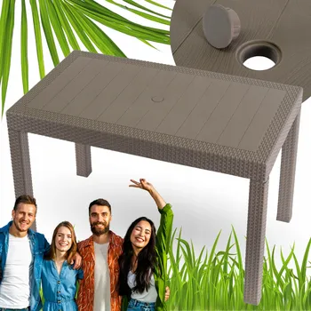 Zahradní stůl Stůl MEBEL ELITE technorattan obdélníkový 119,5 x 69 x 76 cm