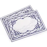 Prostírání textilní vyšívané 32x45 cm Varianta: 2 (30x43 cm) modrá tmavá, Balení: 2 ks