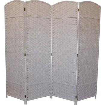 Paraván Paravan provázkový čtyřdílný barva bílá