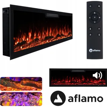 Nástěnný krb Aflamo s funkcí topení černý 1500 W