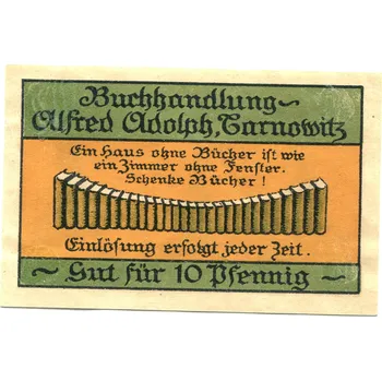 TARNOWITZ / Tarnowiec. Buchhandlung Alfred Adolph. 10 Pfennig.
