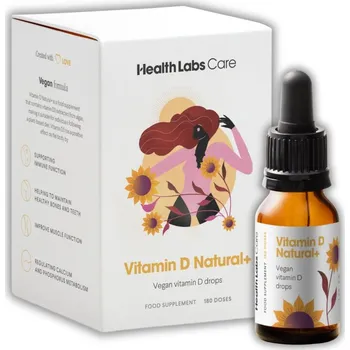 Health Labs Care Vitamin D3 Natural + Vegan Natural + Vegan kapky 180 dávek