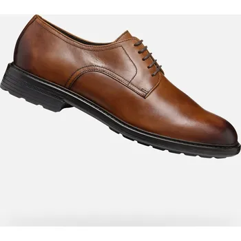 Pánské polobotky Hnědá pánská společenská obuv Geox Walk Pleasure - Pánské GEOX hnědá 3331446