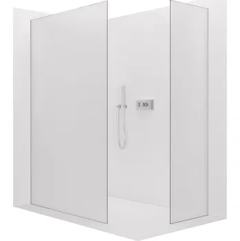 CERANO - Sprchová zástěna Walk-in Crystal T L/P - 8 mm - bezvzpěrový systém - chrom, mléčné sklo - 130x110x200 cm