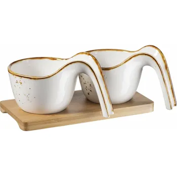Mäser 3dílná sada gurmánských misek s podnosem Pintar, bílá