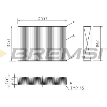 Kabinový filtr Filtr vzduchu v interiéru BREMSI FC2588