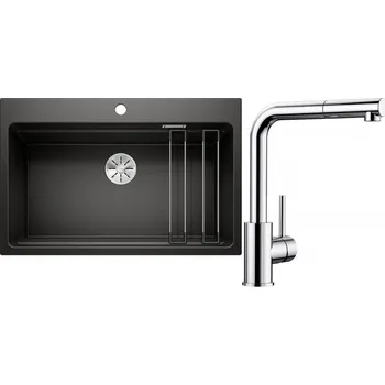 Granitový dřez Set RS Blanco Etagon 8+ Blanco Mila-S (antracit + chrom)