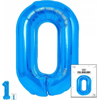 Balónek FÓLIOVÝ BALÓN ČÍSLO 0 MODRÝ NA OSLAVU NAROZENIN 40 cm