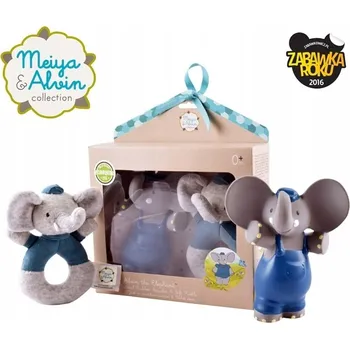 Hračka pro kojence Meiya a Alvin Meiya & Alvin - Sada pro miminko s chrastítkem Slon Alvin z organické gumy