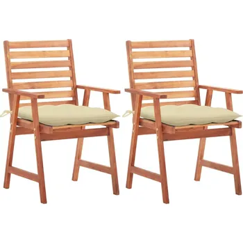 OMAXI Zahradní jídelní židle 2 ks s poduškami masivní akáciové dřevo 282618
